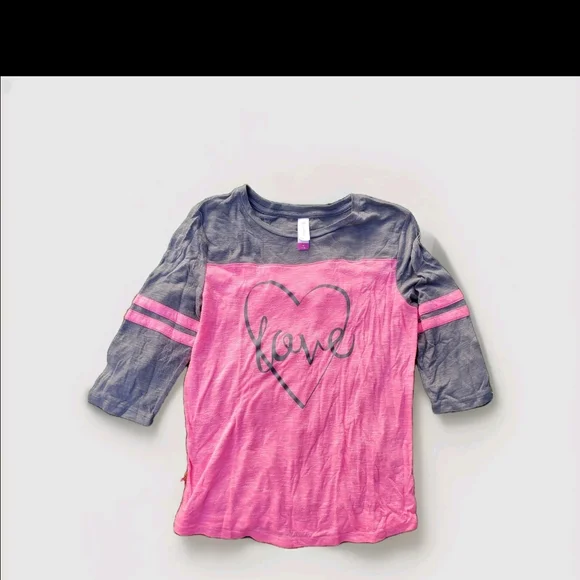 Pink and Gray Shirt with Heart Design - Picture 1 of 3